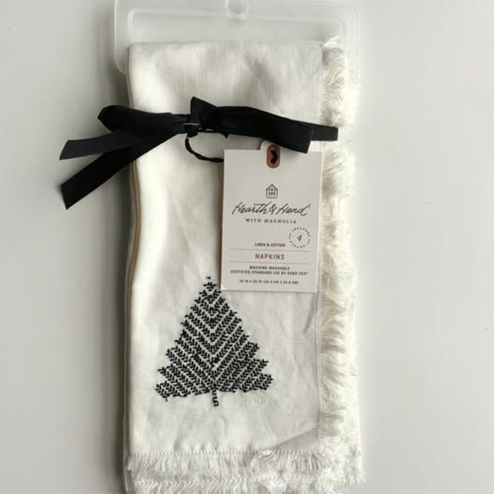 Hearth & Hand With Magnolia Embroidered Napkins Set of 4